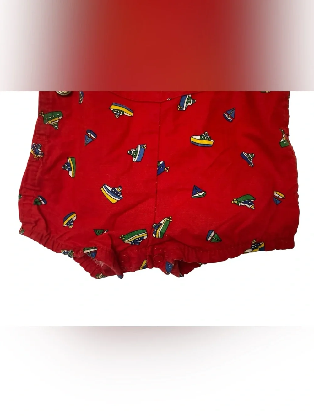 Vintage Oshkosh Vestbak Red Boat Overalls One Piece 6/9 Months